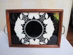 Dienblad - Art Deco achter glas beschilderd dienblad 1940 -