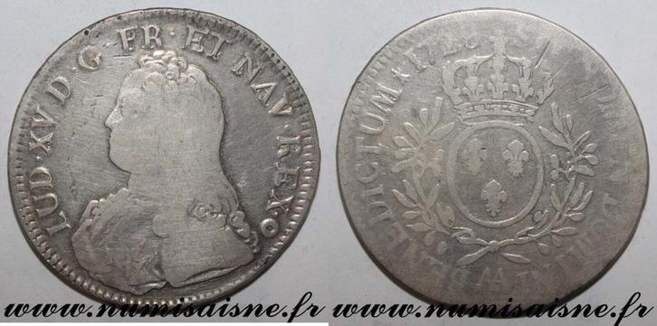Écu France Frankreich Gad 321 Louis Xv Ecu Mit Olivenzwei.., Postzegels en Munten, Munten | Europa | Niet-Euromunten, België, Verzenden