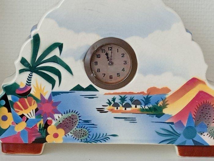 Klok en garnituur set (3) - Art Deco Aardewerk - 1920-1930 -, Antiek en Kunst, Antiek | Glaswerk en Kristal