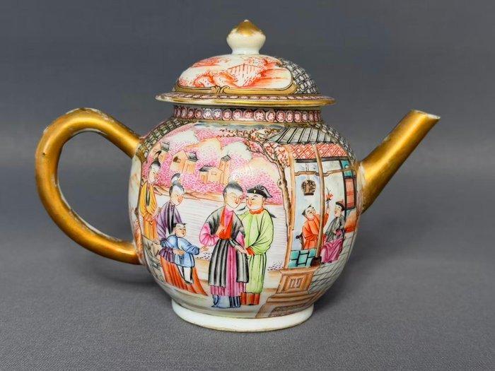 Qing-dynastie Famille-Rose figuurlijke theepot - Qing, Antiek en Kunst, Antiek | Overige Antiek