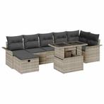vidaXL Tuinbank Set met kussen met opslag 8 pcs Lichtgrijs, Tuin en Terras, Verzenden, Nieuw