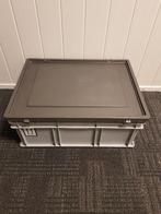 80x60x34cm kunststof bak met deksel grijs PP gesloten, Zakelijke goederen, Ophalen of Verzenden