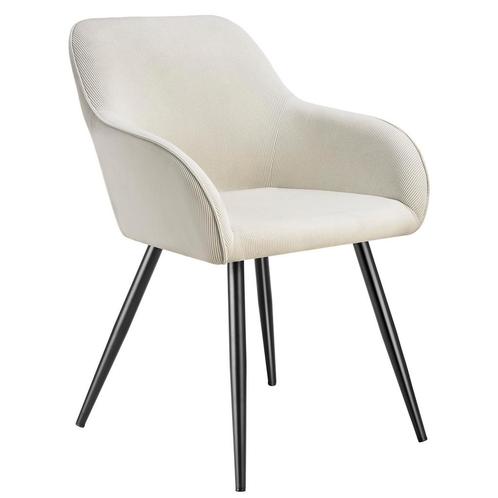tectake Eetkamerstoel Marilyn, koordlook, gestoffeerd - crèm, Huis en Inrichting, Stoelen, Verzenden
