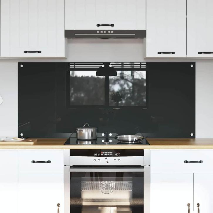 vidaXL Keuken Spatscherm 2 pcs Donkergrijs 70 x 60 cm gehard, Antiek en Kunst, Antiek | Keukengerei, Verzenden