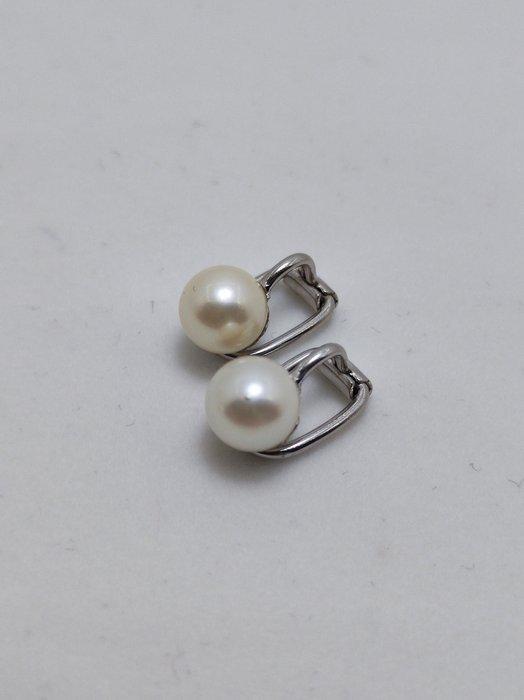 Zonder Minimumprijs - Clip-on oorbellen - 14 karaat Witgoud, Handtassen en Accessoires, Antieke sieraden