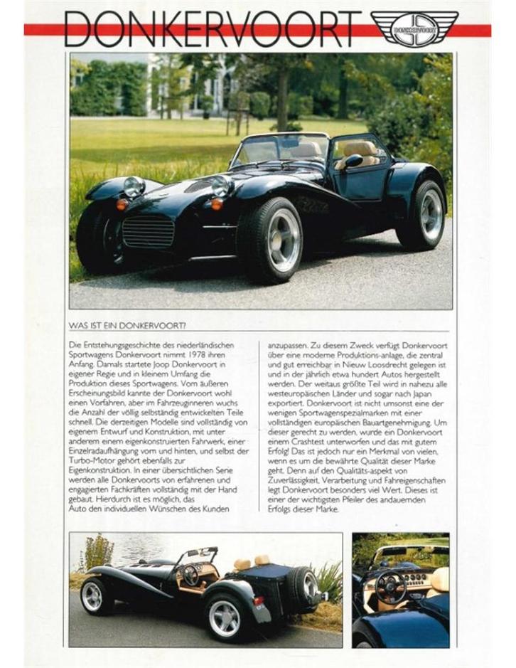 1995 DONKERVOORT LEAFLET DUITS, Boeken, Auto's | Folders en Tijdschriften
