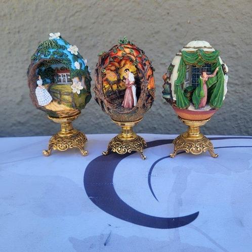 Œuf Fabergé - 3 Maisons de bijoux Fabergé dans le jardin Egg, Antiek en Kunst, Curiosa en Brocante
