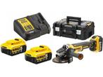 DeWalt DCG405P3 18V Li-Ion accu haakse slijper set (3x 5.0Ah, Verzenden, Zo goed als nieuw