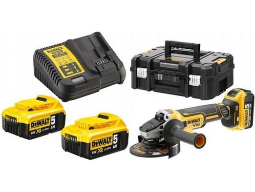 DeWalt DCG405P3 18V Li-Ion accu haakse slijper set (3x 5.0Ah, Doe-het-zelf en Bouw, Gereedschap | Slijpmachines, Zo goed als nieuw
