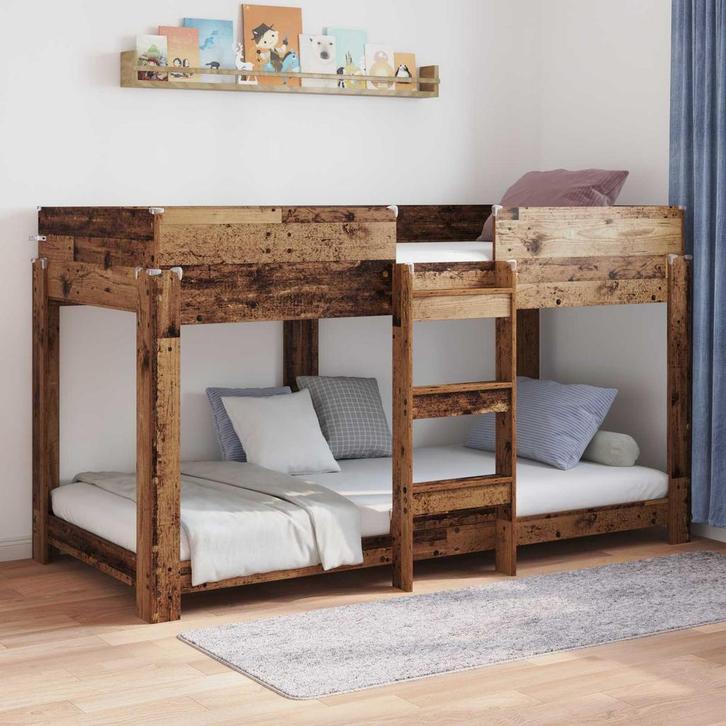 vidaXL Stapeld bed voor kids Oudhout 90 x 190 cm Bewerkt, Maison & Meubles, Chambre à coucher | Lits, Envoi