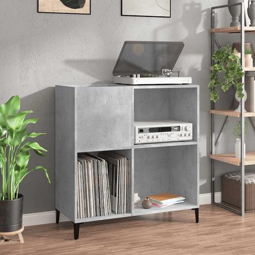 vidaXL Platenkast 84,5x38x89 cm bewerkt hout betongrijs, Huis en Inrichting, Kasten | Overige, Nieuw, Verzenden