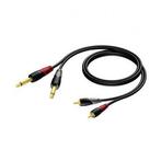 Tulp naar 2 x jack 6.35 mm kabel | Procab | 1.5 meter, Verzenden