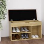 vidaXL Schoenenbank met kussen 80x30x47 cm bewerkt hout, Huis en Inrichting, Verzenden, Nieuw