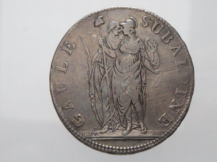 Italië, Subalpine Republiek 5 Franchi An 10 (1802) Torino, Postzegels en Munten, Munten | Europa | Niet-Euromunten