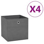 vidaXL Opbergboxen 4 st 28x28x28 cm nonwoven stof grijs, Doe-het-zelf en Bouw, Nieuw, Verzenden