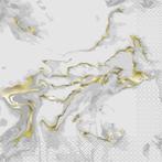 Servetten Marmer Goud 33cm 20st, Verzenden