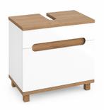 Badplaats Wastafel Onderkast Otero 60 cm - Wit met Eiken, Huis en Inrichting, Badkamer | Badkamermeubels, Verzenden, Nieuw