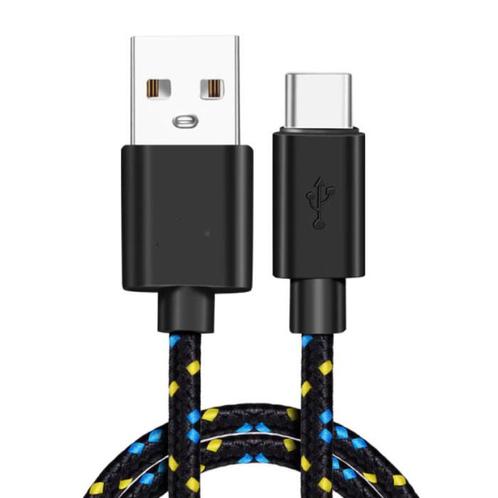 USB-C Oplaadkabel 2 Meter Gevlochten Nylon - Tangle, Telecommunicatie, Mobiele telefoons | Telefoon-opladers, Nieuw, Verzenden