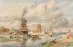 Charles Leickert (1816-1907) - De Zaanse Schans, Antiek en Kunst