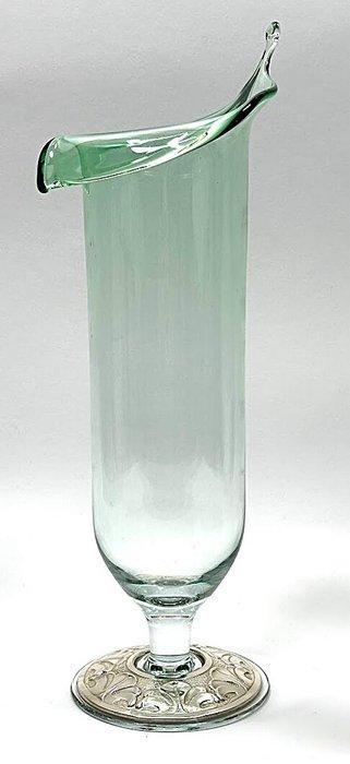 Vaso Ottaviani Cristallo Verde Acqua e Base in Argento 925 -, Antiek en Kunst, Antiek | Zilver en Goud