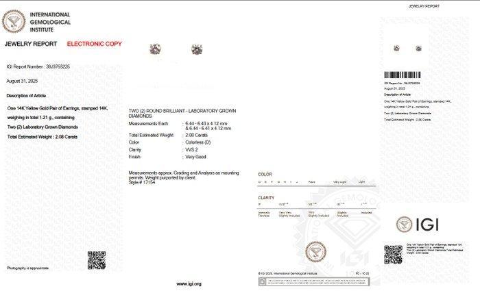 Zonder Minimumprijs - Oorstekers - 14 karaat Geel goud -, Handtassen en Accessoires, Antieke sieraden