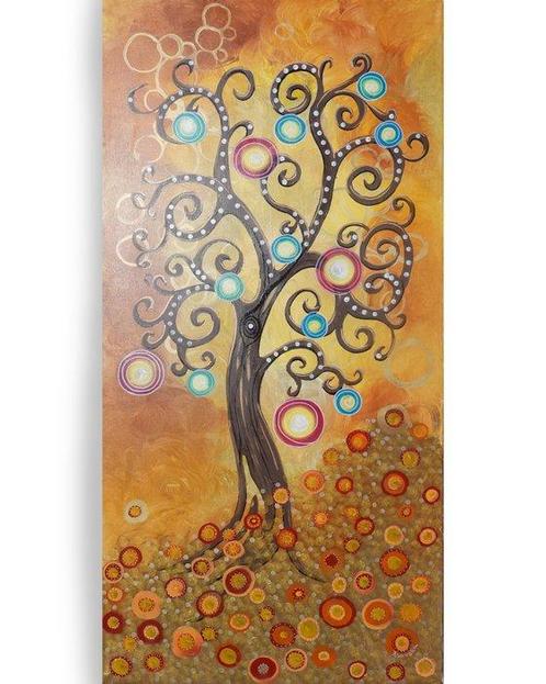 Ksavera - Tree of life J377 - XXL painting  - 210cm, Antiquités & Art, Art | Peinture | Moderne