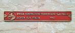 Breda Costruzioni Ferroviarie Spa - Spoorweglabel - Plaque -, Antiek en Kunst