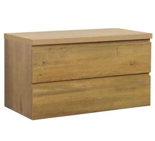 Wastafelkast Angela 90 x 48 cm Eiken Wastafelmeubel, Huis en Inrichting, Badkamer | Badkamermeubels, Nieuw, Verzenden