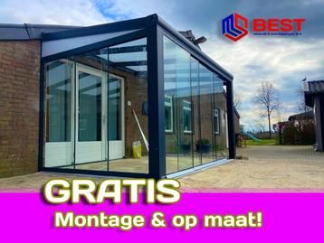 Veranda, carport, glazen schuifwand !! actie GRATIS montage, Tuin en Terras, Overkappingen, Nieuw, Veranda