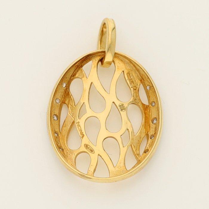 Hanger - 18 karaat Geel goud - 0.06ct. tw. Diamant, Handtassen en Accessoires, Antieke sieraden