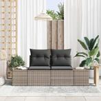 vidaXL Tuin Sofa met kussen Grijs 123 x 62 x 69cm poly, Verzenden, Nieuw