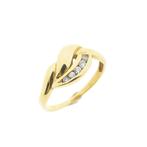 Gouden ring met zirconia (subtiele ring, gouden sieraden), Handtassen en Accessoires, Ringen, Gebruikt, Overige kleuren, Ophalen of Verzenden