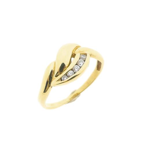 Gouden ring met zirconia (subtiele ring, gouden sieraden), Handtassen en Accessoires, Ringen, Dame, Met edelsteen, Overige kleuren