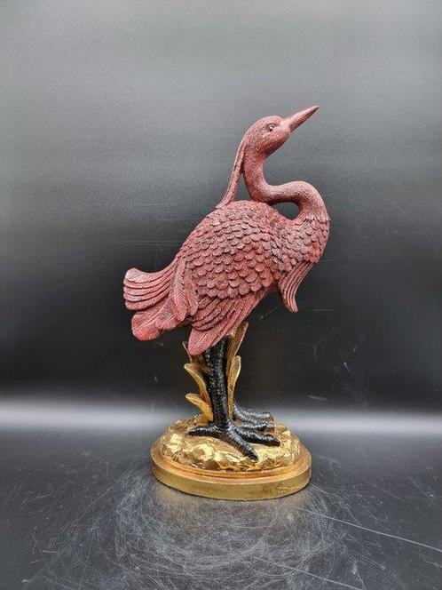 Beeld, Large Crane Bird Statue - 39.5 cm - Polysteen, Antiek en Kunst, Curiosa en Brocante