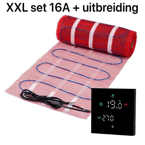 XXL elektrische vloerverwarming  16A 45 m², Doe-het-zelf en Bouw, Verwarming en Radiatoren