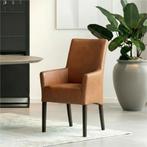 Set van 6 Leren eetkamerstoelen Just met armleuning -, Huis en Inrichting, Stoelen, Ophalen of Verzenden, Nieuw, Leer