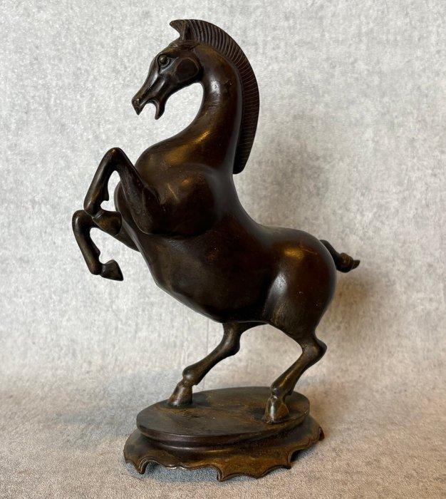 Beeld, Paard - 24 cm - Brons, Antiquités & Art, Curiosités & Brocante