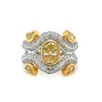 Bague - 18 carats Or blanc, Or jaune -  1.48ct. tw. Jaune, Handtassen en Accessoires, Ringen, Nieuw
