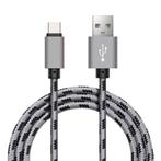 Nylon USB-C Kabel - USB-C naar USB-A - 0,25m - USBC2 - Grijs, Telecommunicatie, Mobiele telefoons | Toebehoren en Onderdelen, Nieuw