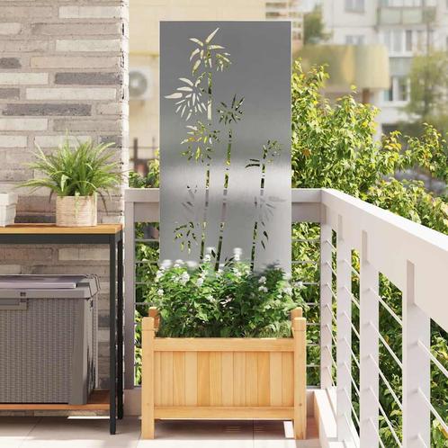 vidaXL Tuin Privacy Scherm Bloemen Zilver 50 x 140 cm, Verzamelen, Posters, Nieuw, Verzenden
