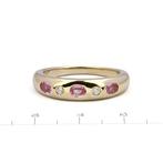 Ring - 14 karaat Geel goud - 0.58ct. tw. Saffier - Diamant