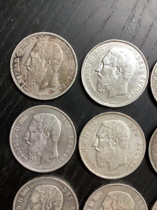 België. Leopold II. 5 Francs 1867-1876 (Zonder minimumprijs), Timbres & Monnaies, Monnaies | Pays-Bas