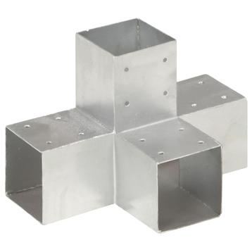 vidaXL Paalverbinding X-vorm 91x91 mm gegalvaniseerd metaal, Tuin en Terras, Palen, Balken en Planken, Verzenden, Nieuw
