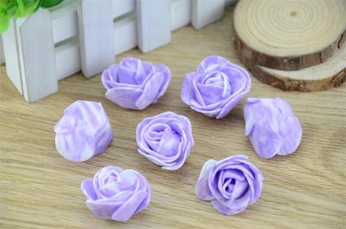 Foamroos, foamrozen gemeleerd los 35mm +/-50 stuks. lila-wit, Huis en Inrichting, Woonaccessoires | Kunstplanten en Kunstbloemen