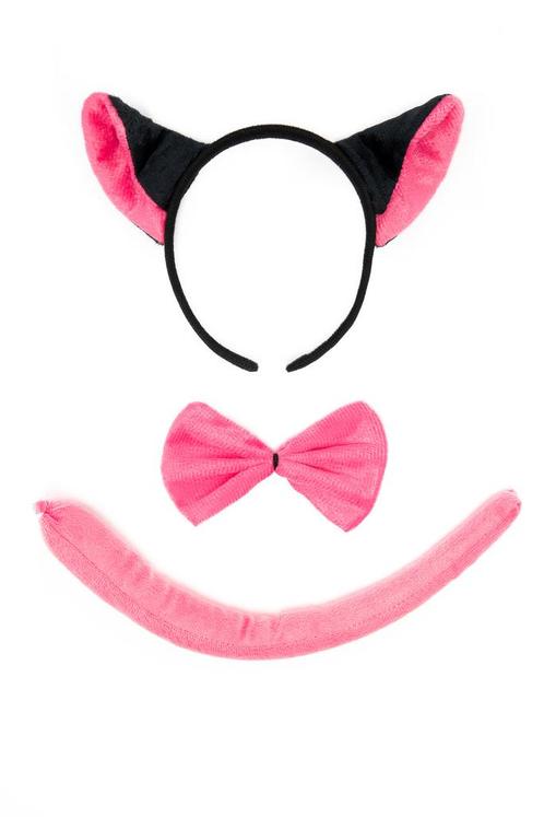 Rat Haarband Oren Strik Staart Diadeem Set Zwart Roze Zacht, Kleding | Dames, Carnavalskleding en Feestkleding, Nieuw, Ophalen of Verzenden