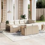vidaXL 11-delige Tuinset met kussens poly rattan beige, Verzenden, Nieuw