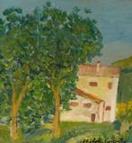 Michele Cascella (1892-1989) - Case nella campagna abruzzese, Antiek en Kunst, Kunst | Schilderijen | Modern