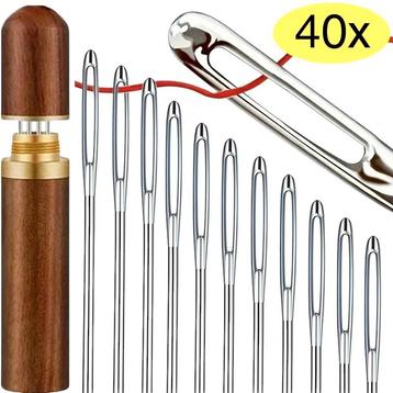 Fako Bijoux® - 40 Naalden Met Oog In een Houten Kokertje - beschikbaar voor biedingen