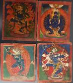 Set van 4 Tibetaanse Tsakli (Tantrische Rituele Kaarten) -