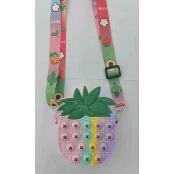 Pop It Portemonnee Ananas - Fidget Anti Stress Speelgoed, Handtassen en Accessoires, Portemonnees, Nieuw, Verzenden